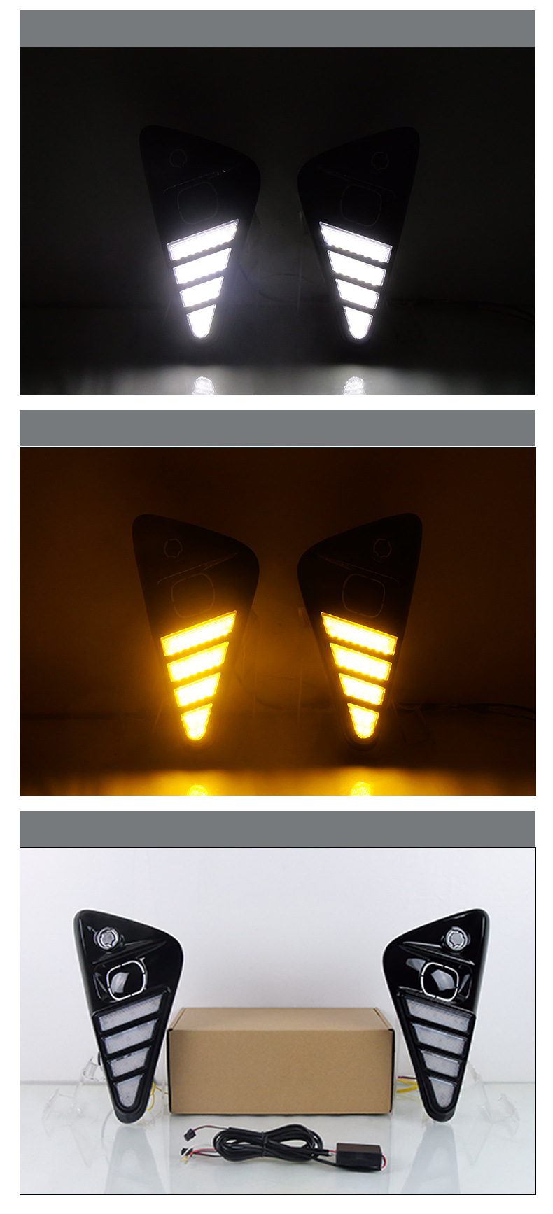 Suitable for 23-24 Toyota Yaris daytime running lights daytime running lights streamer steering modified front fog lights
