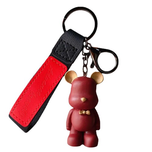 Cartoon bear keychain cute creative gift internet celebrity female couple jewelry pendant small gift car key pendant