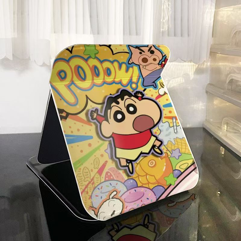化妆镜可折叠镜子卡通可爱随身携带学生宿舍用办公室桌面镜梳妆镜|undefined