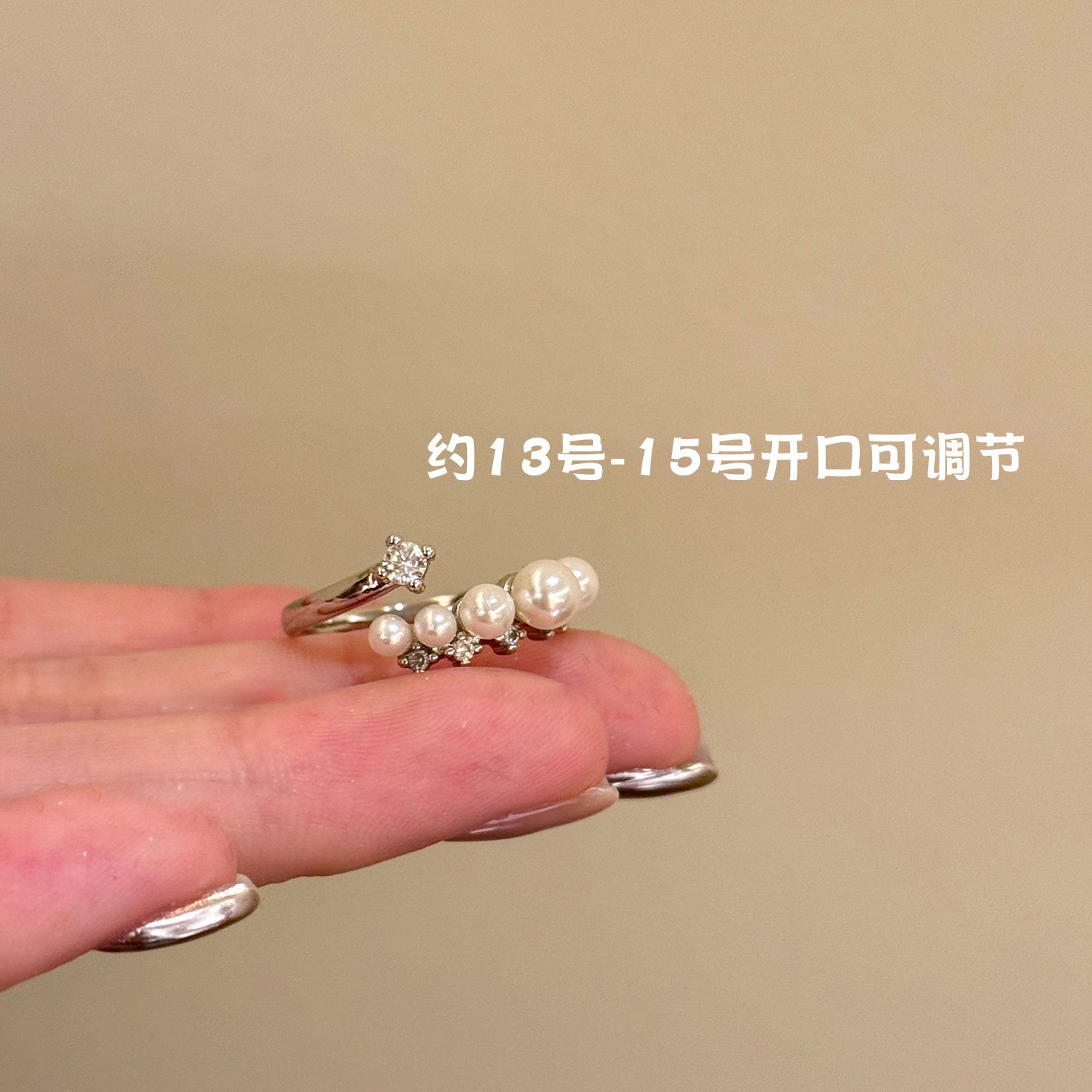 Corea del Sur ins triángulo circón anillo abierto nicho creativo versátil anillo de dedo índice elegante lujo ligero accesorios de alto sentido
