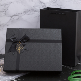 Black Gift Box Empty Box Creative Gift Box Birthday Packaging Box Gift Box Shirt Clothes Custom Logo