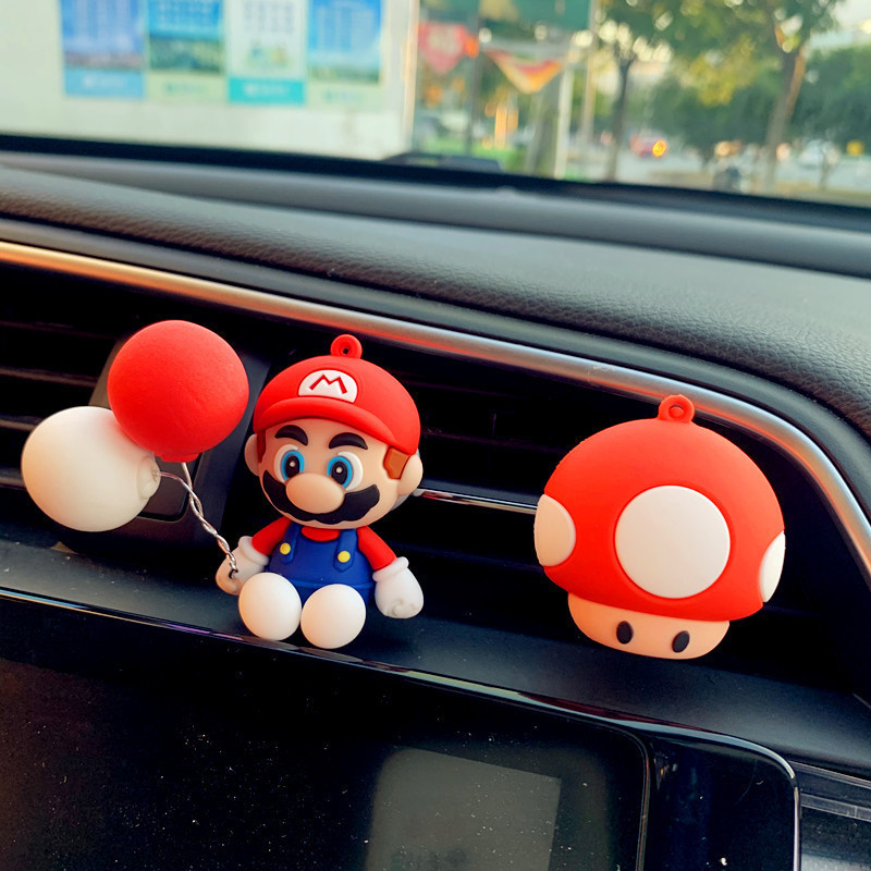 Mario Car Perfume Aire acondicionado Salida de aire Decoración del automóvil Aromaterapia del automóvil Decoración del automóvil Decoración del automóvil Adornos de dibujos animados Fragancia