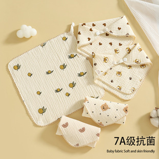 Pure cotton gauze children's towel face towel baby saliva towel square baby triangle towel newborn small square towel