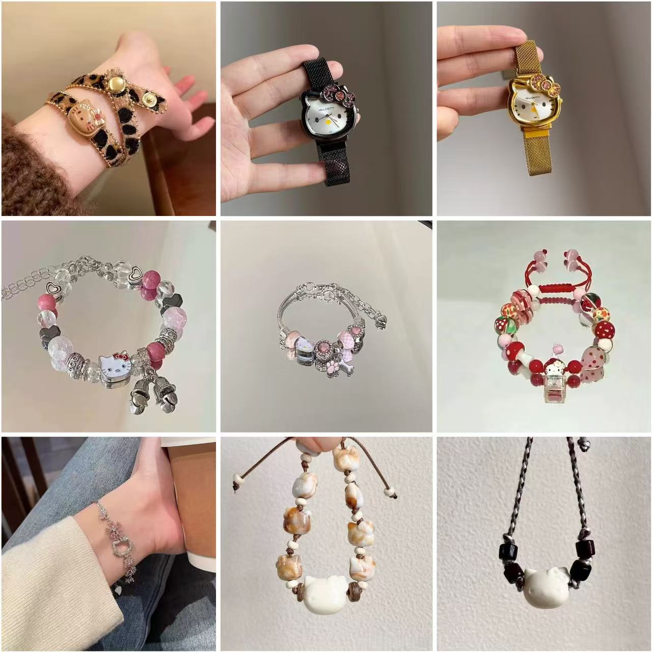 Sweet and Cute Hello Kitty Bracelet for Women, Light Luxury Popular Cartoon Bracelet, Niche High-End Jewelry