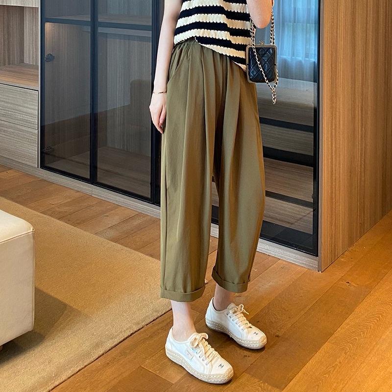 Korean Style! Tencel Quick-Dry Pants, Lightweight, Breathable, Loose Fit, Slimming Harem Casual Cropped Pants for Women, Summer Grandma Pants Korean Style! Tencel Quick-Dry Pants, Lightweight, Breathable, Loose Fit, Slimming Harem Casual Cropped Pants for Women, Summer Grandma Pants