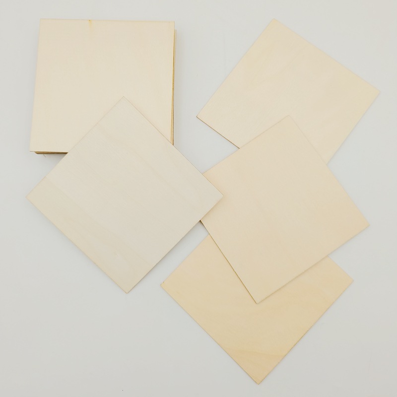 100mm de registro de ángulo recto cuadrado astillas de madera artesanías de madera Decoración Accesorios hechos a mano pintado tablero de madera