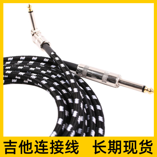 Wholesale folk 3m electric guitar cable 3m5m6m bass performance noise reduction elbow audio electric guitar cable