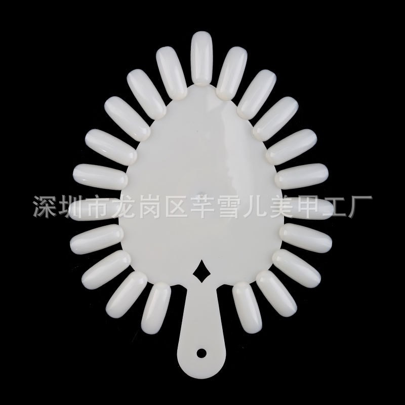 Herramientas de uñas transfronterizas 50 piezas de esmalte de uñas muestra de pegamento de esmalte de uñas, tarjeta de color trapezoidal puntiaguda de cabeza plana, pieza de práctica de uñas