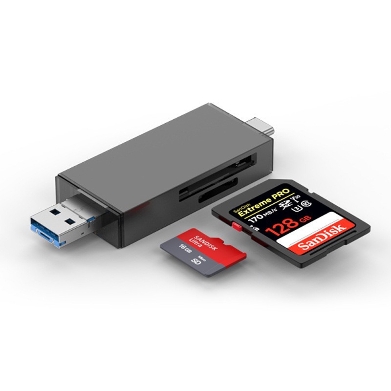 Modelo privado USB3.0 Android teléfono móvil ordenador aleación de aluminio lector de tarjetas OTG multifunción venta al por mayor 2,0 de alta velocidad typec