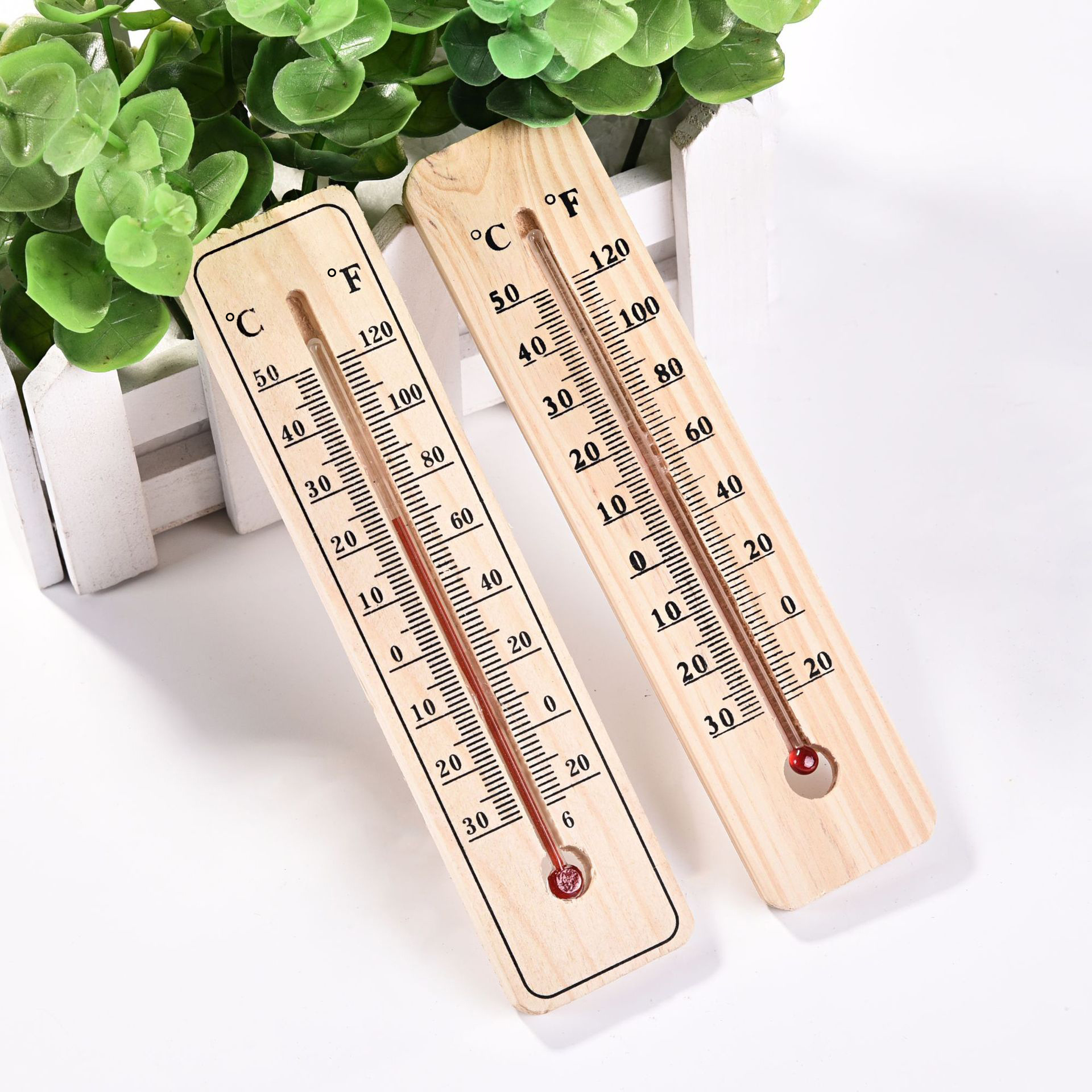 批发办公室内外温度计 数字温度计15公分木头温度计家用温度计