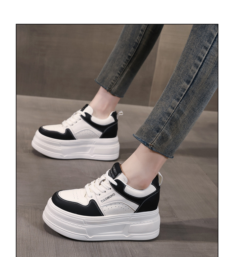 Giày sneaker nữ chunky đế dày tăng chiều cao 8 cm, phong cách trẻ trung — màu be chi tiết 12