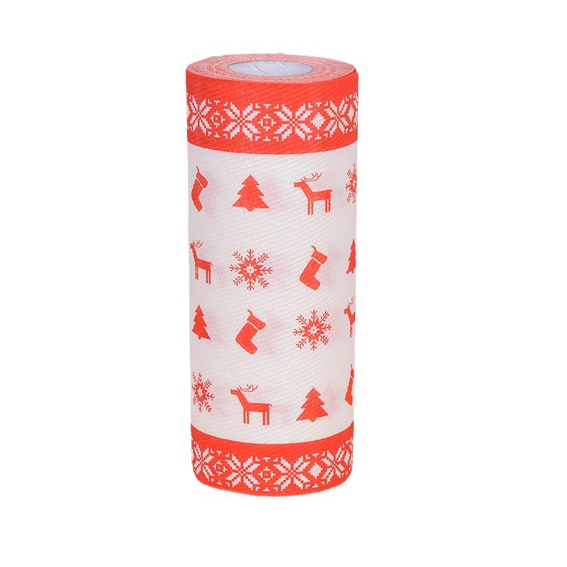 Toalla de Papel en Rollo para Cocina de 3 Capas en Pulpa de Madera Absorbente para Navidad image 7