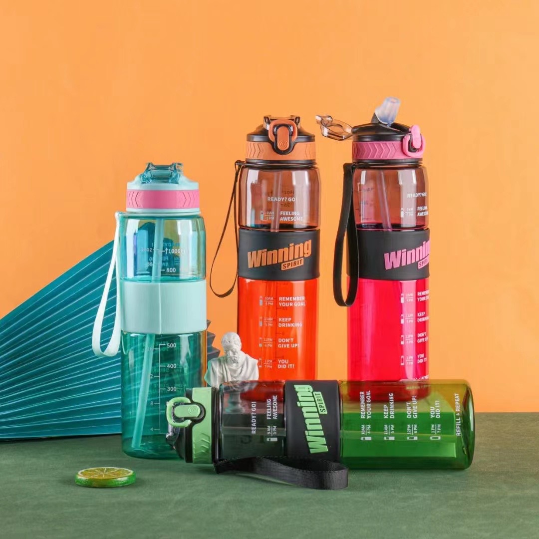 Botella deportiva de gran capacidad – Resistente al calor – Con pajilla para estudiantes y gimnasio
