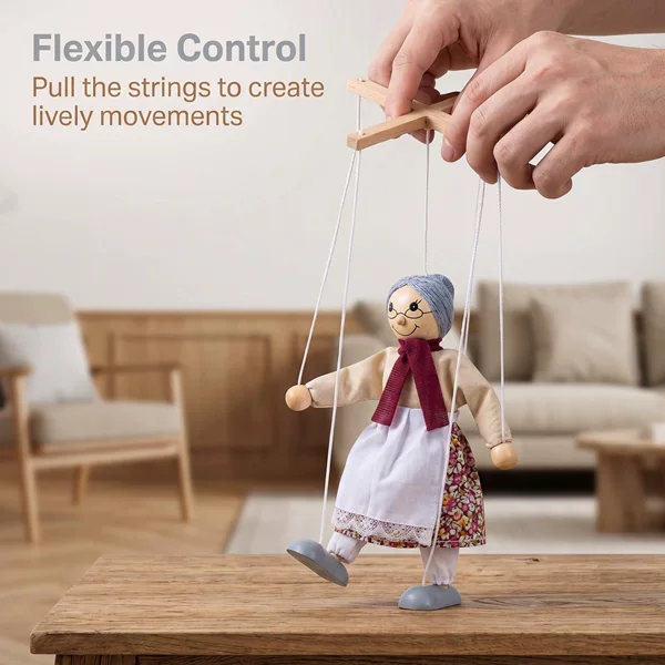 String Puppet: Kind Grandmother, Interactive Fun for Parent-Child, Develops Baby's Intelligence, Vivid Stories, Movable Joints