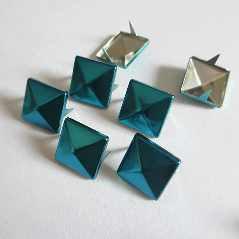 Цветные заклепки, флуоресцентные квадратные заклепки-когти, заклепки для украшения головных уборов, двухконечные заклепки, квадратные заклепки, заклепки-пирамидки с квадратными когтями