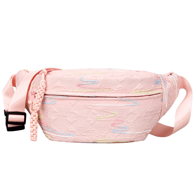 Moda mecha de invierno 2024 nuevo estilo de moda artística viaje bolso de hombro bolso de cinturón a rayas de color