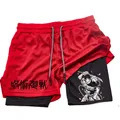 Double Solid Color Shorts Men's plus size Fitness Leisure Training Quick-drying Jogging Pants Summer New