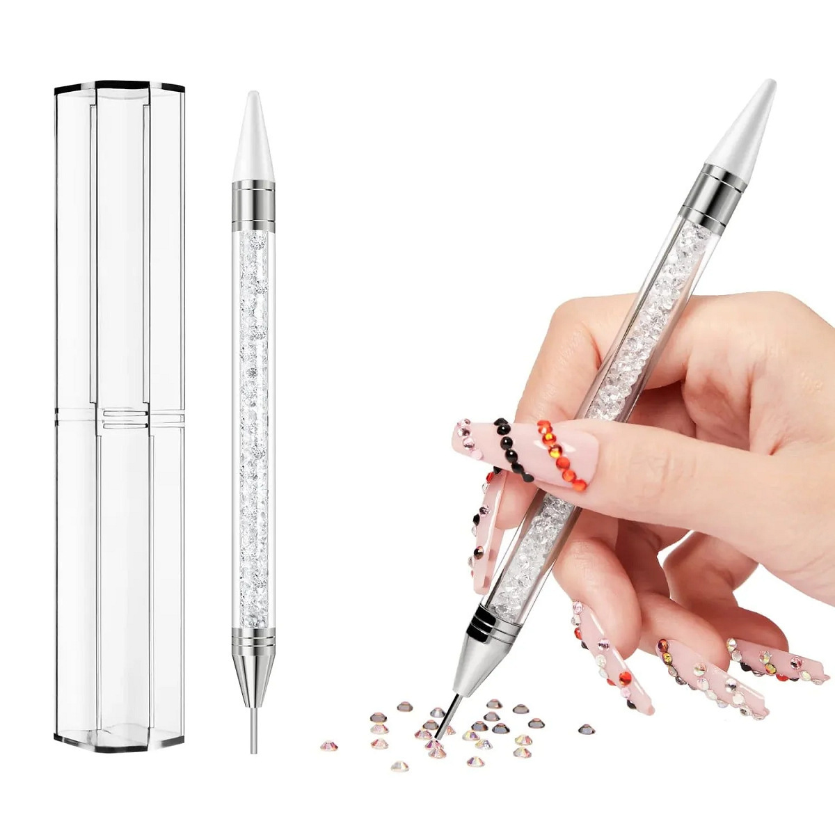 New Double-Ended Nail Art Dotting Wax Pen with Detachable Tip, Dotting and Removing Two-In-One, Available in Multiple Colors