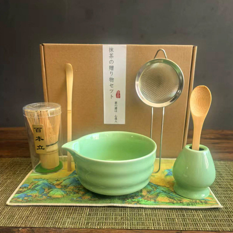 Japonés Matcha tazón Matcha túnica canción té herramientas de pedido taza de té de cerámica taza de té mezclador Matcha cepillo taza de té