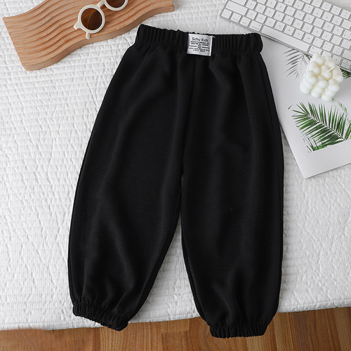 2025 Mosquito-Proof Pants Summer Children's Long Pants Thin Men's and Women's Single Pants Wide Leg Pants Loose Pants Baby Outerwear