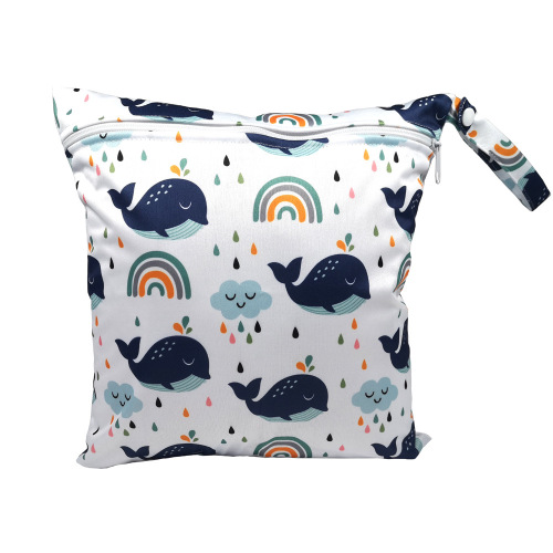 SGS-certified overseas e-commerce new cartoon pattern baby diaper bag washable bag wet bag storage bag