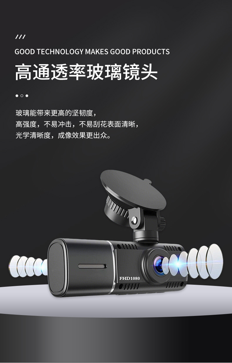 Cross-Border Driving Recorder with Front and Rear Dual Recording, Wifi and Gps, Parking Monitoring, Infrared Night Vision, Ultra-Wide Angle