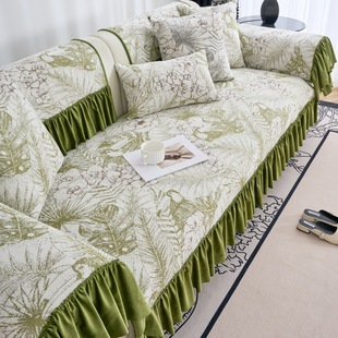 American Style Pastoral Sofa Cushion Four Seasons Universal Non-Slip European Style Retro Straight Row Sofa Cover Cover Cover Towel Autumn and Winter Cushion