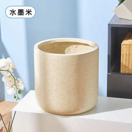 厂家批发镁泥花盆居家客厅出口盆栽大口径圆柱形落地绿植水泥盆