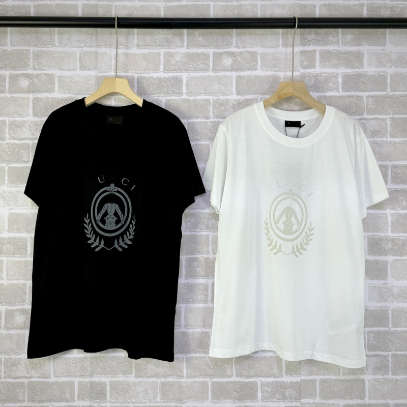 Correct g Brand New Spring/Summer Letter Logo Embroidery Simple Casual Versatile Round Neck Short-Sleeve T-Shirt for Men and Women Correct g Brand New Spring/Summer Letter Logo Embroidery Simple Casual Versatile Round Neck Short-Sleeve T-Shirt for Men and Women