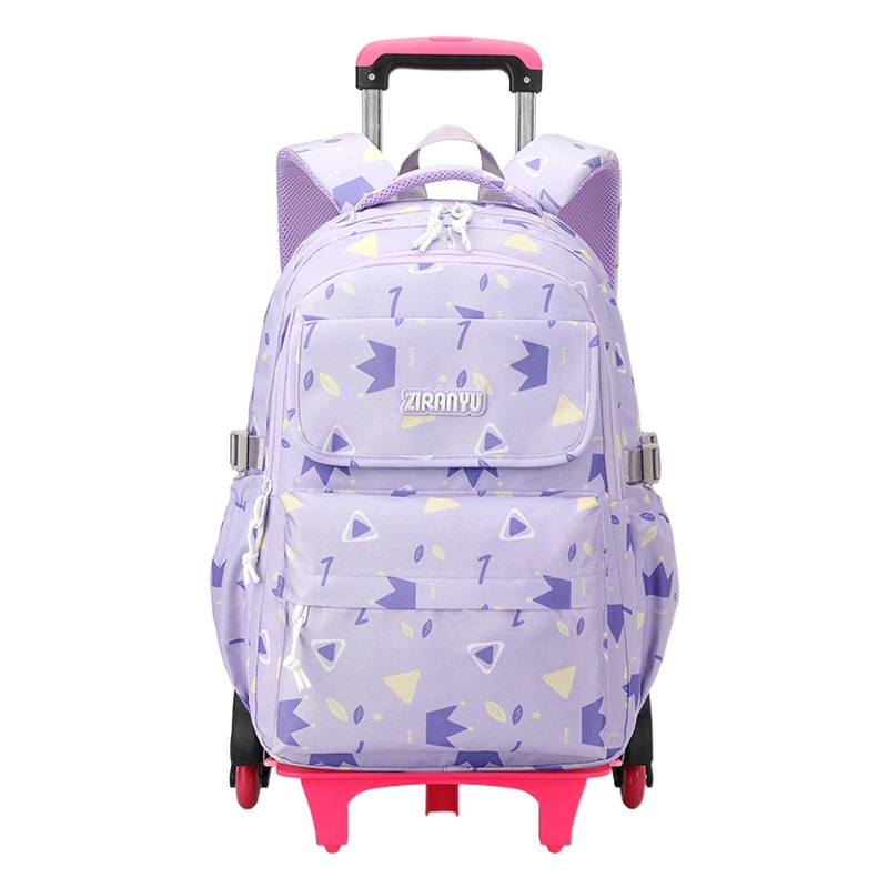 Mochila escolar con ruedas transfronterizas para niñas, estudiantes de primaria, estudiantes de secundaria de tercer, cuarto y sexta grado  
 Mochila escolar para niños de gran capacidad reductora de carga