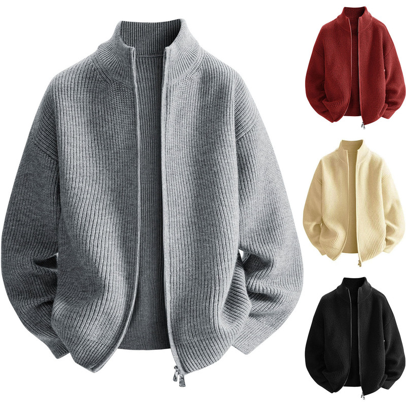 Autumn and Winter New Cardigan Sweater Knitwear Men and Women Solid Color Zipper Jacket Popular Trendy Cross-Border Foreign Trade Wholesale Autumn and Winter New Cardigan Sweater Knitwear Men and Women Solid Color Zipper Jacket Popular Trendy Cross-Border Foreign Trade Wholesale