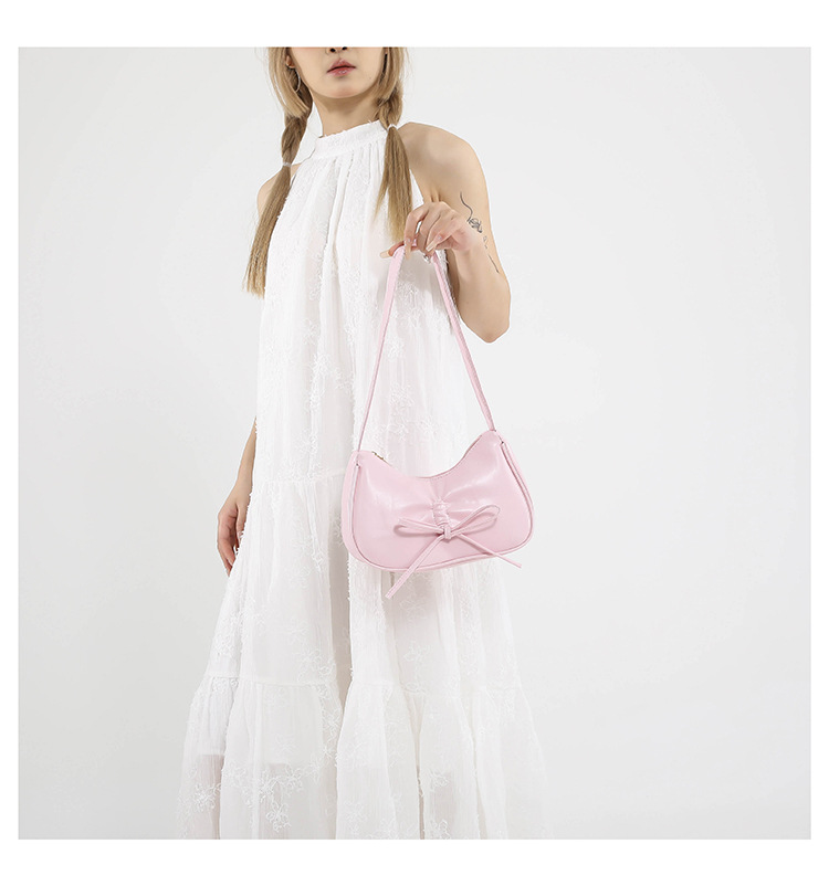 This is a trendy and fashionable single-shoulder crossbody bag with a simple bow design for women's 2024 autumn and winter collection undefined