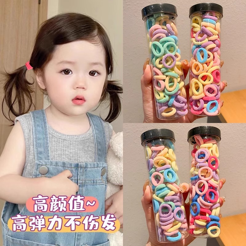 Banda de goma para niños lazo de pelo anillo de toalla anillo de pelo de niña bebé cabeza cuerda sin costuras no duele cabello trenza elástica alta