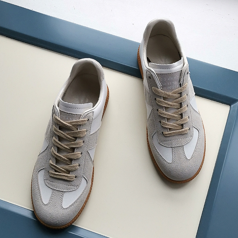 Retro Moral Training Shoes Women's 2025 New Forrest Gump Shoes Easiest for Match Genuine Leather White Shoes Lace-Up Flat Casual Sports Shoes