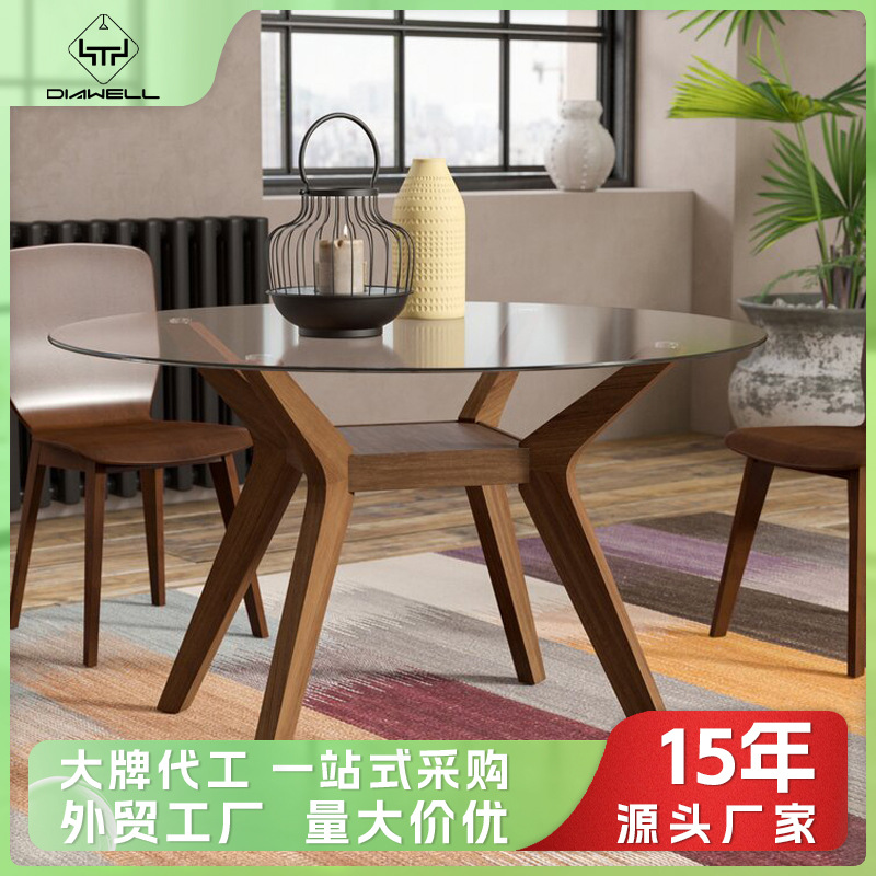 Exportación de mesa de comedor personalizada tabla de comedor de vidrio templado rectangular mesa de comedor silla mesa de comedor mesa de vidrio