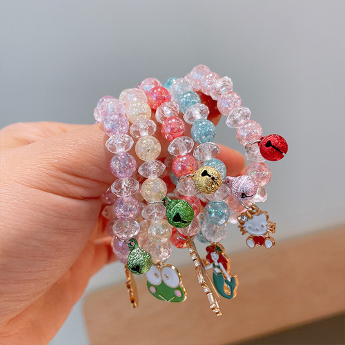Creative handmade beaded children's bracelets colorful beads cartoon pendants little girl hand ornaments cute baby accessories