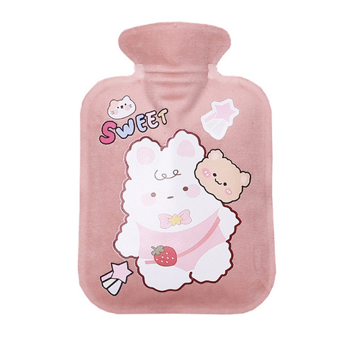 Factory Direct Supply Mini New Plush Hot Water Bag, Fillable Mini Hot Water Bag for Stomach Application, Fuzzy Fabric Cartoon Warm Hand Holder
