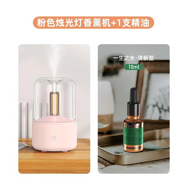 新款创意烛光香薰机 usb插电桌面氛围烛光灯家用香薰加湿器跨境|undefined