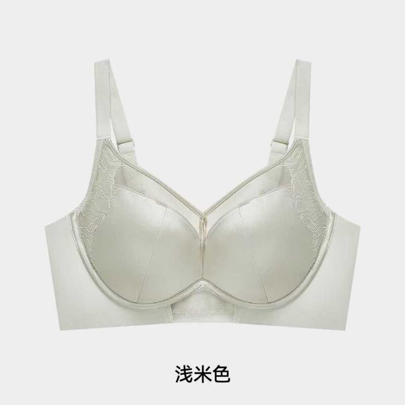 Authentic 8651 Medium-Thick Push-Up Satin Soft Waxy Milk Cup Intimates for Women with Soft Steel Ring Anti-Sagging Bra