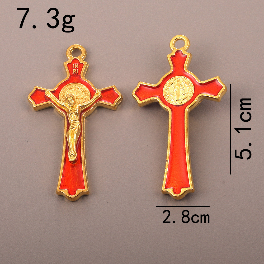 Cruces de metal collar pulsera accesorios DIY esmalte rosario colgante colgante adornos N venta caliente