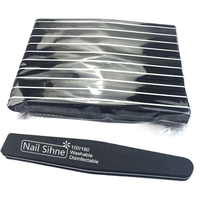 Manicuría esponja negra fricción manicuría tipo pulido archivos de uñas de doble cara lavado con agua eliminación de archivos de uñas barra de diamante herramienta transfronteriza