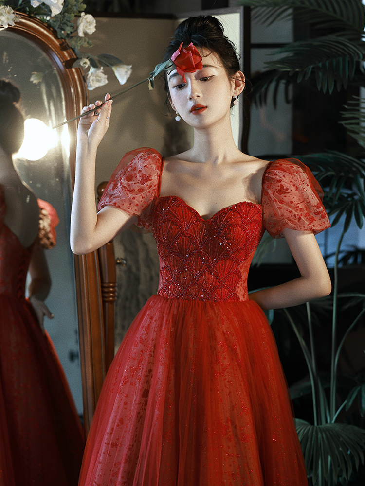 Vestido de novia estilo 2026, vestido de compromiso para mujer, vestido de noche elegante informal de verano para banquete.