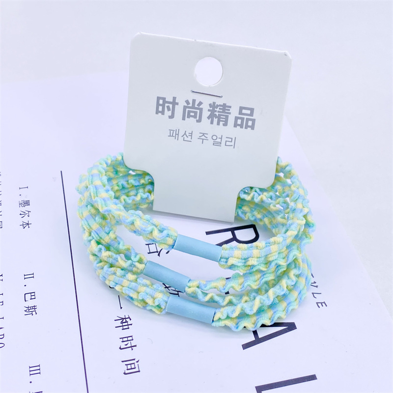 Estilo coreano accesorios para el cabello básico doble encaje renderizado trenza cuerda de pelo 3 Orden Tarjeta de tamaño de la barra de la cuerda del pelo banda de goma anillo de pelo