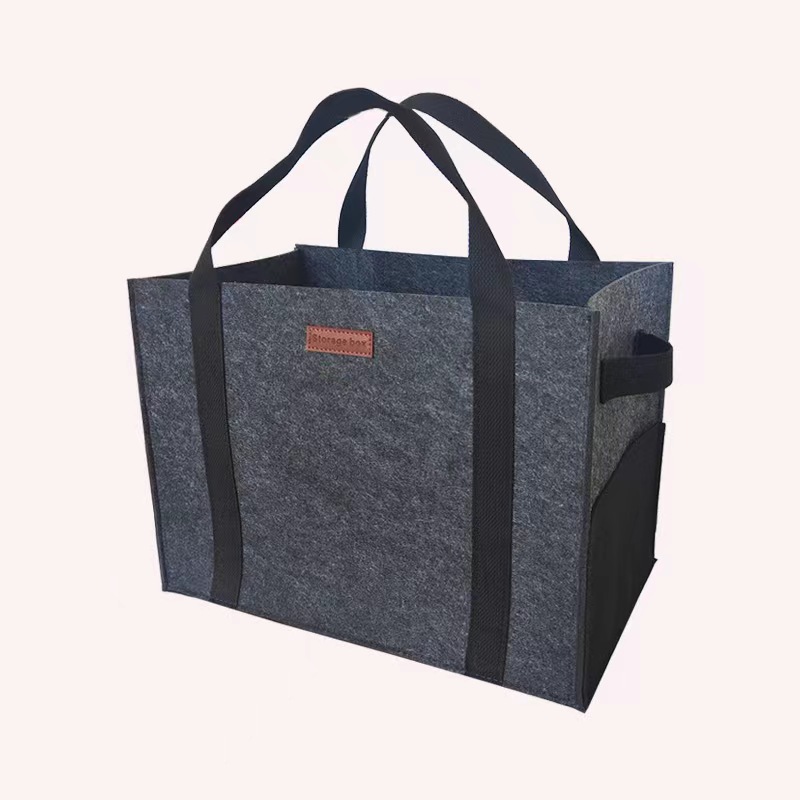 新款跨境产品毛毡收纳礼品收纳汽车家居收纳筐野餐杂货袋手提包