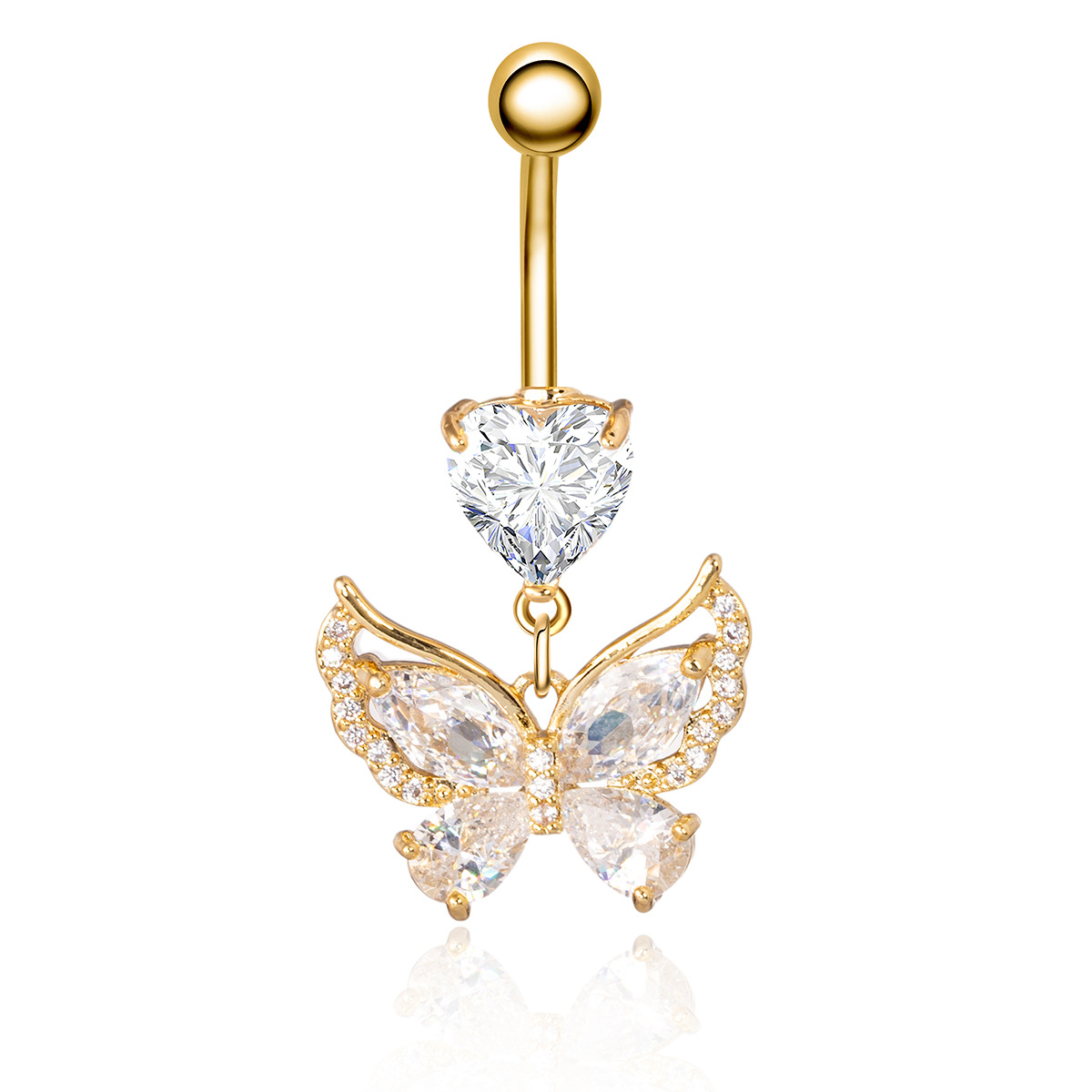 Bijou de nombril fantaisie ours et papillon sans perçage_voghion.com