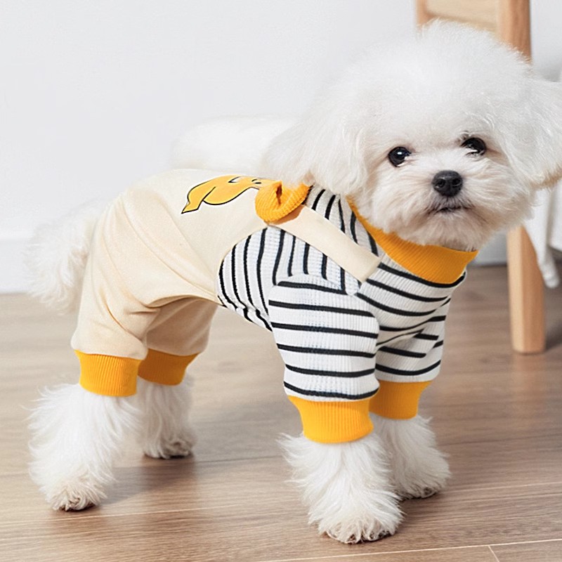 강아지 옷 가을, 겨울 견인 버클 4개 다리 작업복 애완 동물 비숑 테디 웨스트 하이랜드 소형견