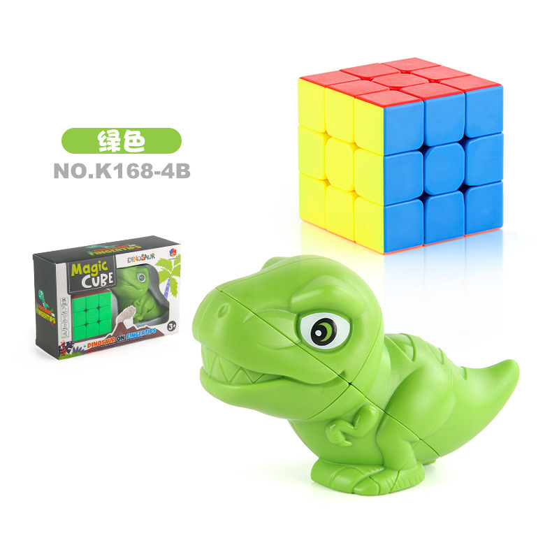 K168-4B Tyrannosaurus Verde + Cubo Rubik de tercer orden 197.8g