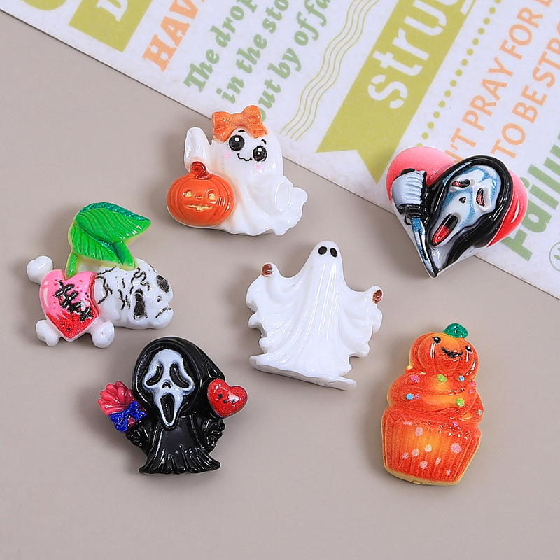 漫画ハロウィン悪魔カボチャ手作り diy クリーム接着剤アクセサリー樹脂アクセサリージュエリーヘアピン材料卸売|undefined