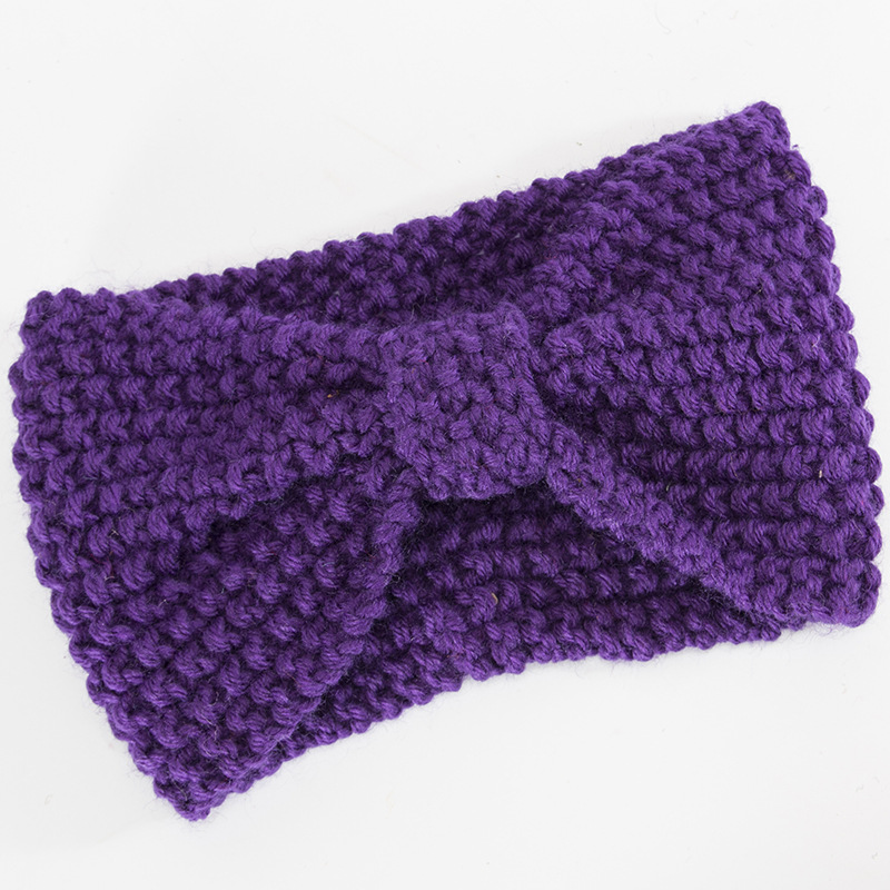 Fascia per maglione lavorata a maglia per accessori e fasce per capelli caldi con fiocco fatto a mano autunno inverno da donna_voghion.com