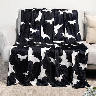 Gothic Blanket Bat Black Blanket Comfortable Flannel Plush Blanket Suitable for Bedroom Sofa Office